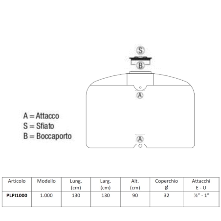 Serbatoio da interro PE atossico a panettone -2