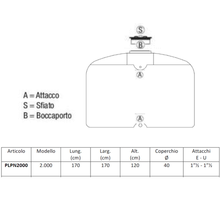 copy of Serbatoio acqua 1000 litri polietilene panettone -5