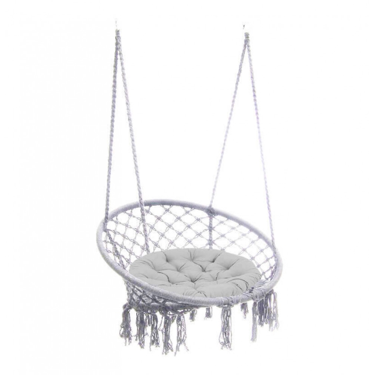 Poltrona sospesa con cuscino Grigio chiaro LUXORY ROUNDEDILIAMO EDENYA