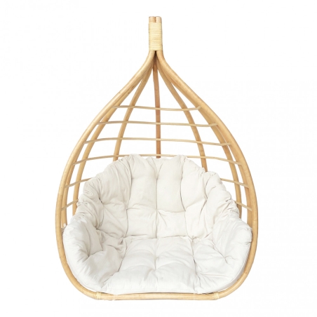 Dondolo in fibra naturale con cuscini beige CALYPSOEDILIAMO EDENYA