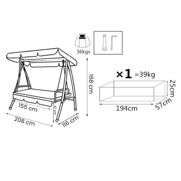 DONDOLO ANTIGUA C/CUSCINI