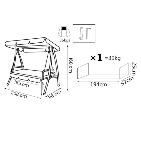 DONDOLO ANTIGUA C/CUSCINI