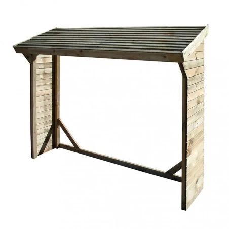 Legnaia in Legno 217x80x155/180 cm - Protezione e Ordine per la Tua Legna -1