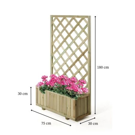 Fioriera in Legno 30x75 cm con Griglia alta 180 cmEDILIAMO EDENYA