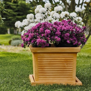 Vaso da Giardino Quadro Millerighe in polietilene Monacis -1