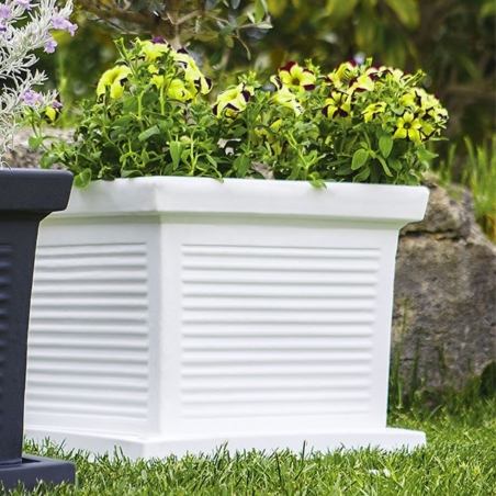 Vaso da Giardino Quadro Millerighe in polietilene Monacis -2