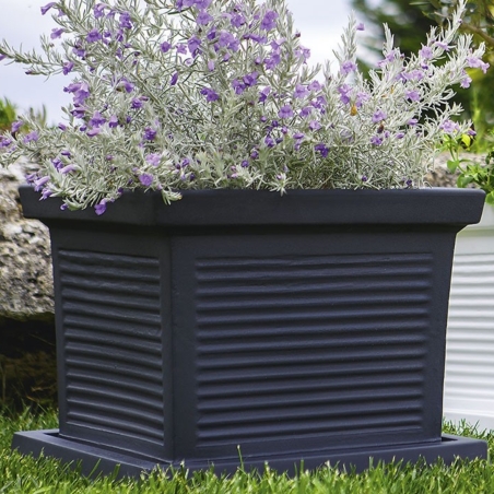 Vaso da Giardino Quadro Millerighe in polietilene Monacis -3