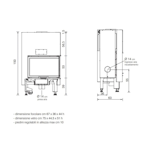 Focolare a legna Windo2 75 SX V/F Edilkamin -4