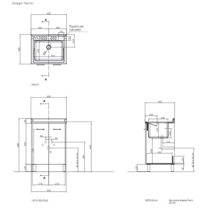 Pilozza con mobile 60x50 cm Domestica Colavene PDL6050BCOLAVENE