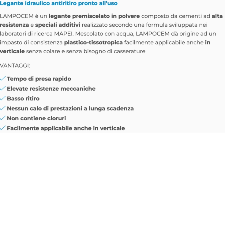 Cemento Rapido Lampocem Mapei - Legante Idraulico Antiritiro 25 KgMAPEI