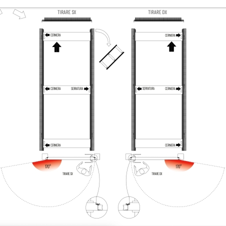 Porta Filomuro Scrigno Filo44 90x210 cm: Moderna e Reversibile -5