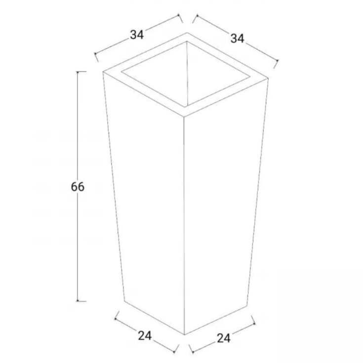 Vaso liscio 66 h cm tutta capienza in polietilene Egizio -15