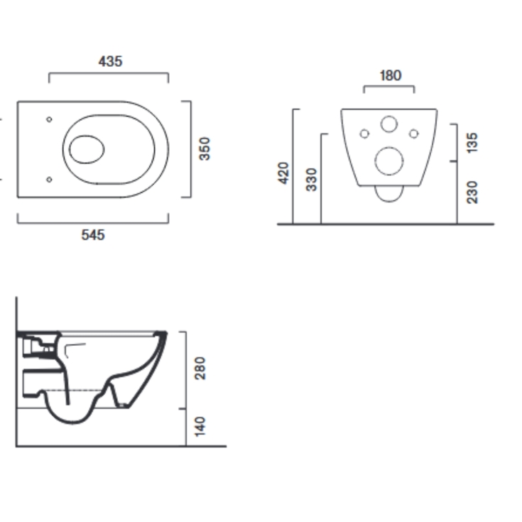 Wc sospeso Catalano 54x35 cm Newflush Sfera 54 Eco -7