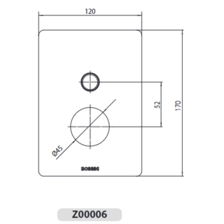 Parte esterna miscelatore incasso 2 vie TEO BOSSINIBOSSINI