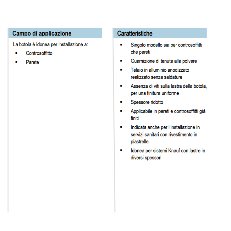 Botola ispezione cartongesso 90x90 cm Knauf Revo GZKNAUF