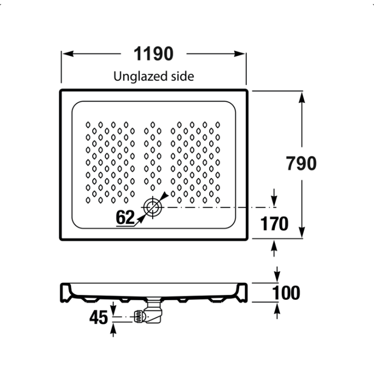 Piatto doccia 120x80 cm Jika by Laufen A37477A000 -2