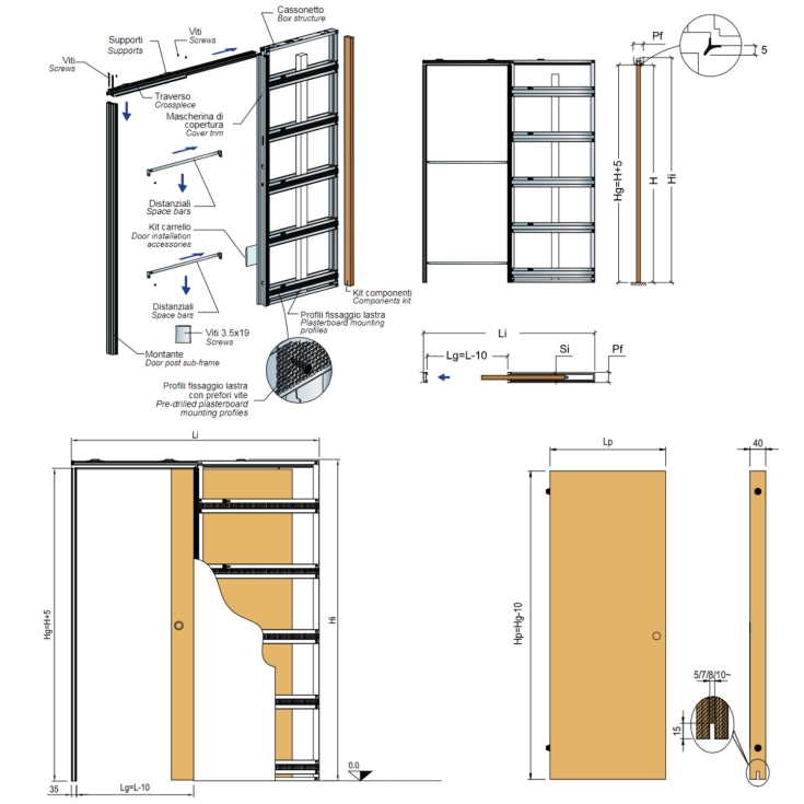 Contre-châssis à fleur de mur OpenBox Fit Scrigno avec boîte ouverte -4