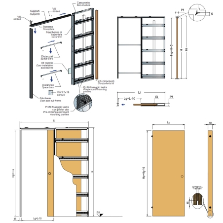 Contre-châssis à fleur de mur OpenBox Fit Scrigno avec boîte ouverte -4