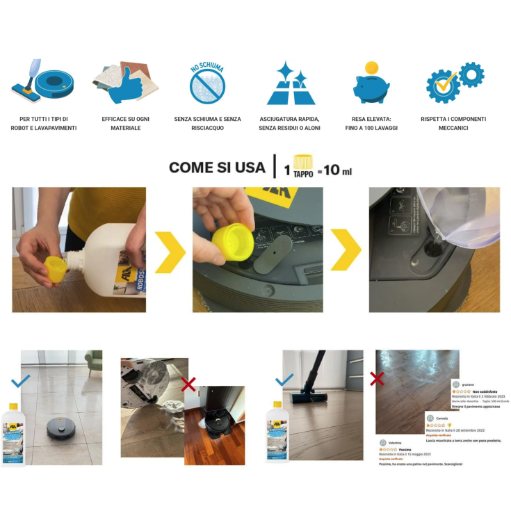 Detergente per robot lavapavimenti ROBOSHINE FILAFILA
