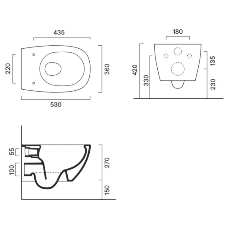 Wc sospeso 53 x 36 Alvea Catalano bianco -3