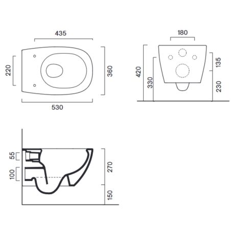 Wc sospeso 53 x 36 Alvea Catalano bianco -3