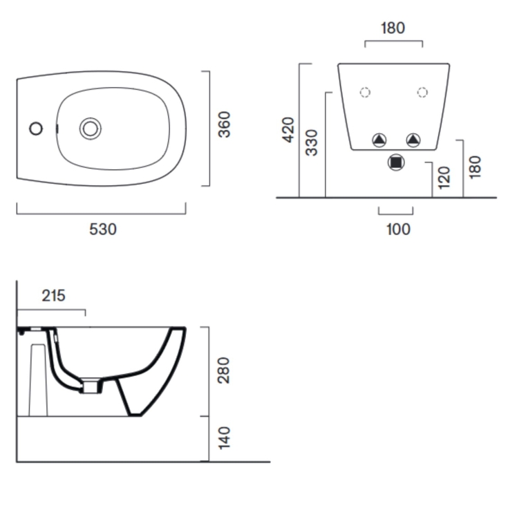 Bidet sospeso 53 x 36 Alvea Catalano bianco -4