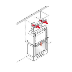 Kit canalizzazione 2/BIS 112350 aria calda focolare a legna Italiana Camini -0