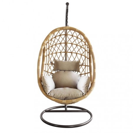 Poltrona sospesa a dondolo in wicker marrone - CAPRAIA