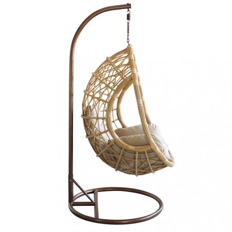 Poltrona sospesa a dondolo in wicker marrone - CAPRAIA