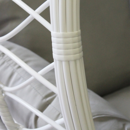 Poltrona sospesa a dondolo in wicker BIANCO - PANAREA