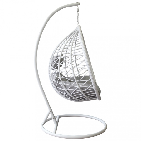 Poltrona sospesa a dondolo in wicker BIANCO - PANAREA