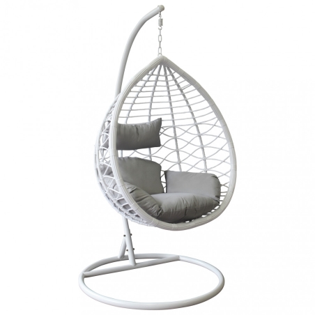 Poltrona sospesa a dondolo in wicker BIANCO - PANAREA