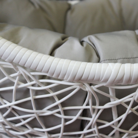 Poltrona sospesa a dondolo in wicker BIANCO - PONZA