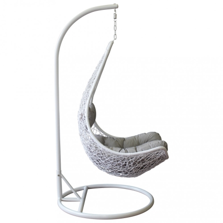 Poltrona sospesa a dondolo in wicker BIANCO - PONZA