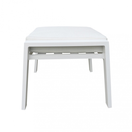 Poggiapiedi con cuscino in tessuto bianco 65x56x41cm - Giacarta