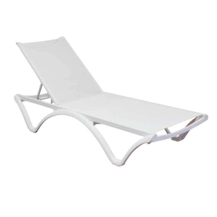 Lettino prendisole impilabile BIANCO...