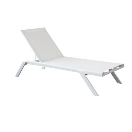 Lettino prendisole impilabile 198x72 cm bianco - NOTTINGHAM