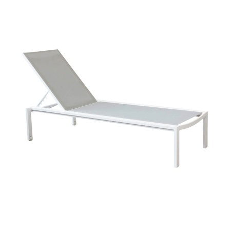 Lettino prendisole impilabile con ruote 200x75cm Grigio chiaro - BELFAST