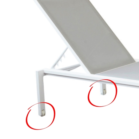 Lettino prendisole impilabile con ruote 200x75cm bianco - BELFAST