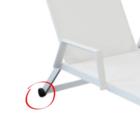 Lettino prendisole impilabile 195x72x55cm con ruote BIANCO - BARINAS