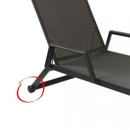 Lettino prendisole impilabile con ruote 195x72x55cm ANTRACITE - BARINAS