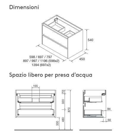 Mobile sospeso bagno bianco lucido 70x46cm Noja 700 Salgar | CompetoSALGAR
