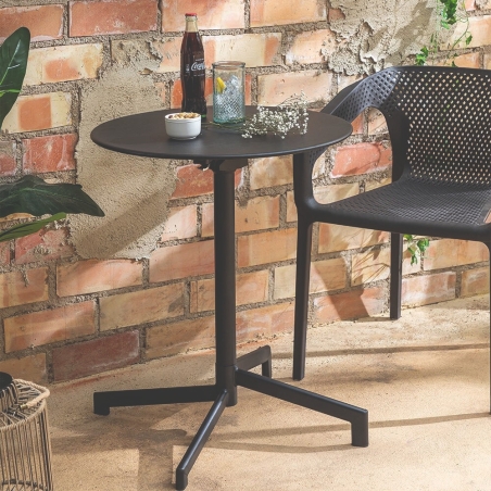 Tavolo da bar rotondo Ø60 cm pieghevole Grigio Scuro - Vega