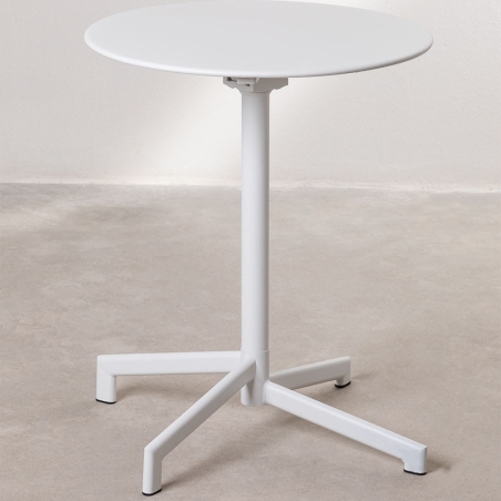 Tavolo da bar rotondo Ø60 cm pieghevole Bianco - Vega