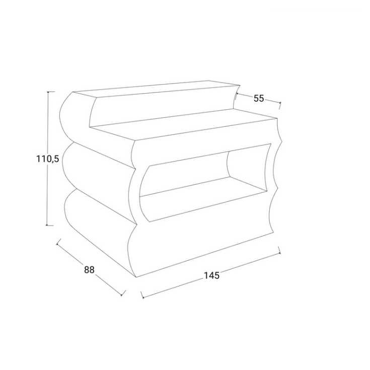 Bancone lounge bar in polietilene bianco 145cm Kloris -3