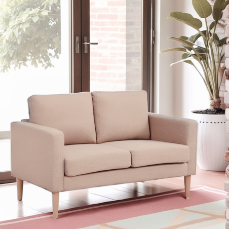 Divano salvaspazio in tessuto beige 2 posti - RAMSEY