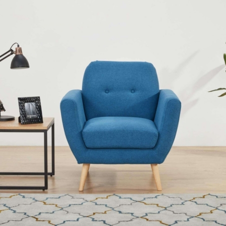 Poltrona in tessuto blu 84x79x86 h - BURTON