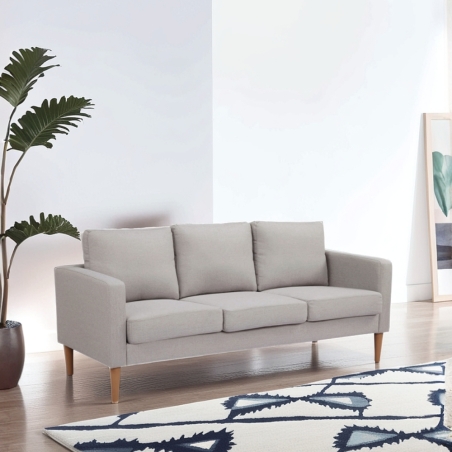 Divano 3 posti in tessuto beige 180x73cm - RAMSEY