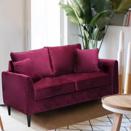 Divano in velluto 2 Posti BORDEAUX 152x81 cm - CHANDLER
