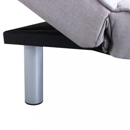 Divano letto 3 posti con schienale reclinabile in tessuto grigio - AARON